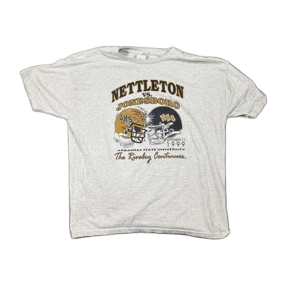 Vintage 1999 Nettleton vs Jonesboro Football T-Shirt Gray XXL Arkansas